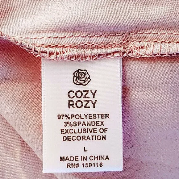 Cozy Rozy Dusty Rose color Slip Dress Chemise Pajama Nighty Sz L (8-10) Silky - Picture 7 of 10